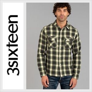 NWOT 3sixteen Crosscut Flannel shaggy emerald anniversary heavyweight Shirt M